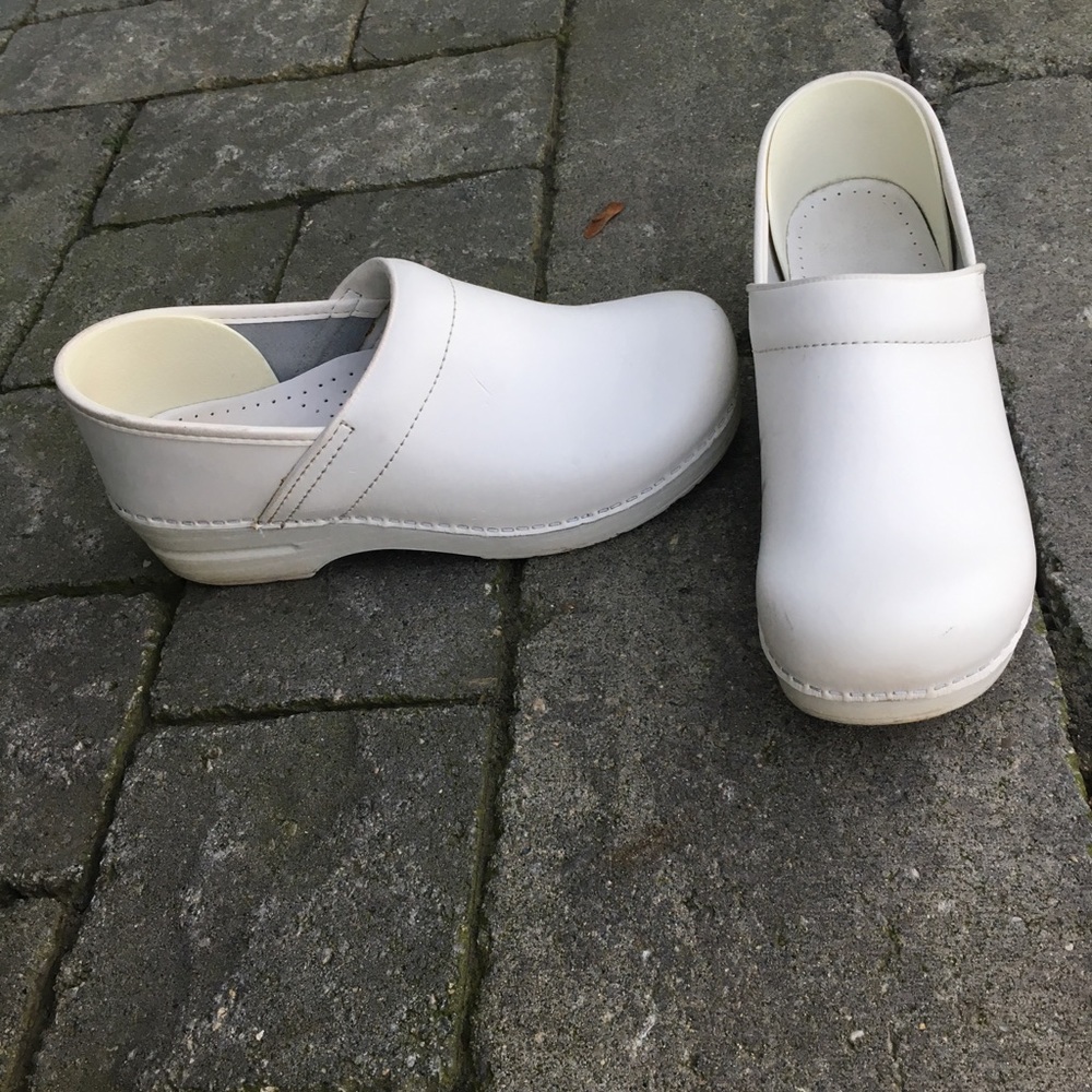 Dansko white clogs
